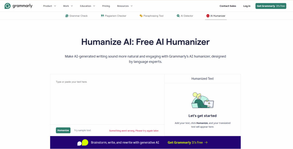 grammarly ai humanizer feature